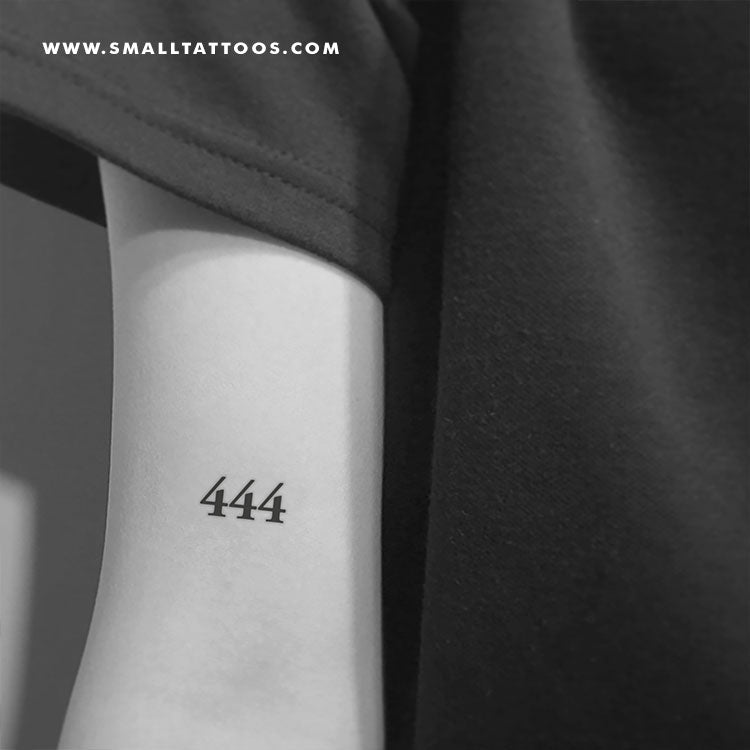 444 Angel Number Temporary Tattoo (Set of 3) – Small Tattoos